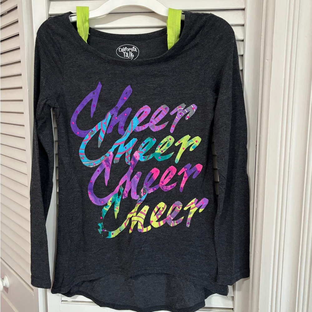 Girls size L California Talk Long Sleeve Cheerleading Shirt Cheer shirt